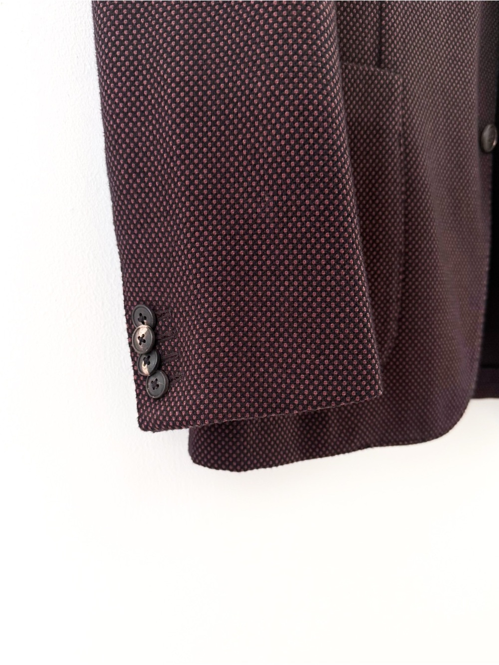 NEW Boglioli K Jacket Textured Blazer Cotton Sport Coat Men's 38R Black Maroon - Picture 9 of 16